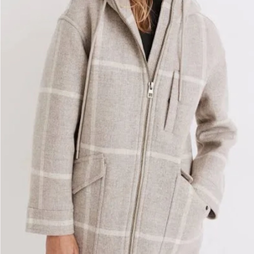 Madewell Women’s Coat Insuluxe Lynnford Coat in Windowpane Large